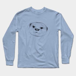 Asian Small Clawed Otter Face Long Sleeve T-Shirt